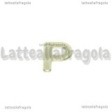Ciondolo Lettera P in Acciaio Inox 11x8.5mm