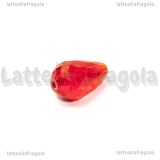 Goccia in vetro sfaccettato Rosso 15x10mm