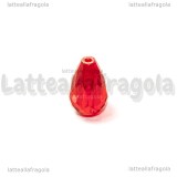 Goccia in vetro sfaccettato Rosso 15x10mm