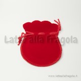 Sacchetto ad anfora in velluto scamosciato rosso 70x90mm