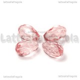 Goccia in vetro sfaccettato rosa 15x10mm