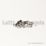 Connettore gattino in metallo argento antico 29x13mm