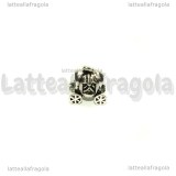 Carrozza di Cenerentola 3D foro largo in metallo argento antico 12x11mm