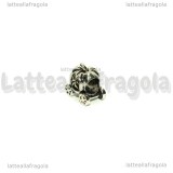 Carrozza di Cenerentola 3D foro largo in metallo argento antico 12x11mm
