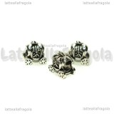 Carrozza di Cenerentola 3D foro largo in metallo argento antico 12x11mm