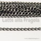 1 metro di Catena in Alluminio Nero maglia ritorta 6x3.5mm