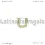 Ciondolo Lettera U in Acciaio Inox 11x9mm