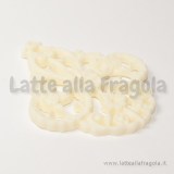 Ciondolo Candeliere Filigrana  55x45mm in resina Bianco Latte