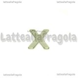 Ciondolo Lettera X in Acciaio Inox 11x9mm