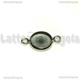Connettore tondo in acciaio 19x12mm per cammeo 10mm