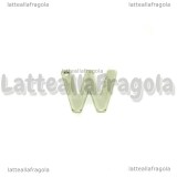 Ciondolo Lettera W in Acciaio Inox 12x11mm