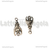 Connettore Pipistrello in metallo argento antico 21x10mm
