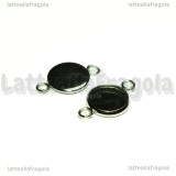 Connettore tondo in acciaio 19x12mm per cammeo 10mm