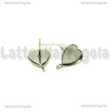 Coppia Perni in Acciaio Inox con asola e base cuore 11x10mm
