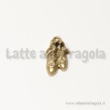 Charm scarpette danza in metallo color bronzo 19x11mm