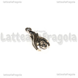 Connettore Pipistrello in metallo argento antico 21x10mm