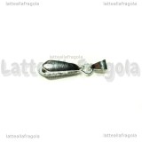 Portapendente in ottone silver plated 19x10mm
