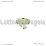 Charm Fiocco in Acciaio inox 10x10mm