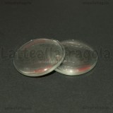 Cabochon in vetro trasparente tondo effetto lente 35mm