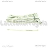 50 Chiodi o Spilli con pallina in rame Silver Plated 45x0.5mm