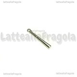 Ciondolo Mazza da Baseball 3D in metallo argento antico 3.5x0.5cm