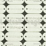 5 Targhette Ovali in legno bianco Handmade 23x11mm