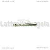 Ciondolo Mazza da Baseball 3D in metallo argento antico 3.5x0.5cm