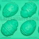 Stampo Pasqua Kawaii in silicone 22.5x10x1.8cm