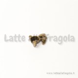 Charm testa di coniglio in metallo color bronzo 13x9mm