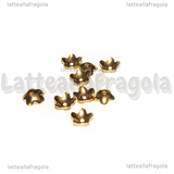 10 Coppette a Fiore in Acciaio Inox Dorato 6mm