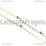 Catena Rosario in Ottone Silver Plated 3x2mm sferette 3mm
