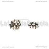 25 Coppette Copriperla Filigranate in metallo argentato 7mm