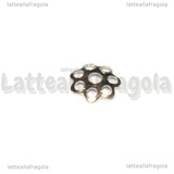 25 Coppette Copriperla Filigranate in metallo argentato 7mm
