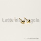 10 Coppie Perni in metallo gold plated con semisfera 4mm