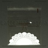 10 buste in plastica trasparente Scritta Handmade con bordo adesivo 14x10cm