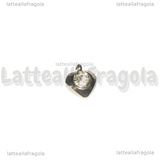 Charm Punto Luce Cuore in Acciaio Inox 9x8mm