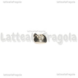 Charm Punto Luce Cuore in Acciaio Inox 9x8mm