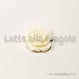 Cabochon Rosa in resina colore Bianco 19mm