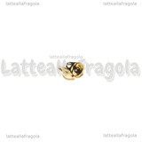 Coppia Coprinodo in Acciaio Dorato 6x4mm