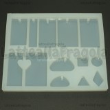 Stampo in Silicone Ciondoli rettangolari e figure geometriche 145x123mm