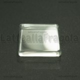 Cabochon in vetro trasparente quadrato 30mm