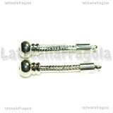Coppia basi orecchini per Pandora in rame Silver Plated 30mm