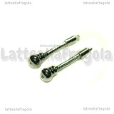 Coppia basi orecchini per Pandora in rame Silver Plated 30mm