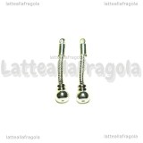 Coppia basi orecchini per Pandora in rame Silver Plated 30mm