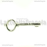 Ciondolo Chiave Tutto è Possibile double-face in metallo argento antico 72x30mm