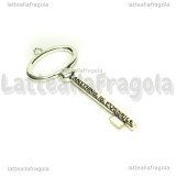 Ciondolo Chiave Tutto è Possibile double-face in metallo argento antico 72x30mm