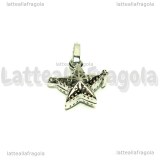 Ciondolo apribile Stella in metallo argentato 22x22mm