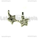 Ciondolo apribile Stella in metallo argentato 22x22mm