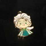 Ciondolo Elsa di Frozen in metallo dorato smaltato 27x16mm