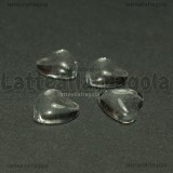 Cabochon Cuore in vetro trasparente effetto lente 12mm